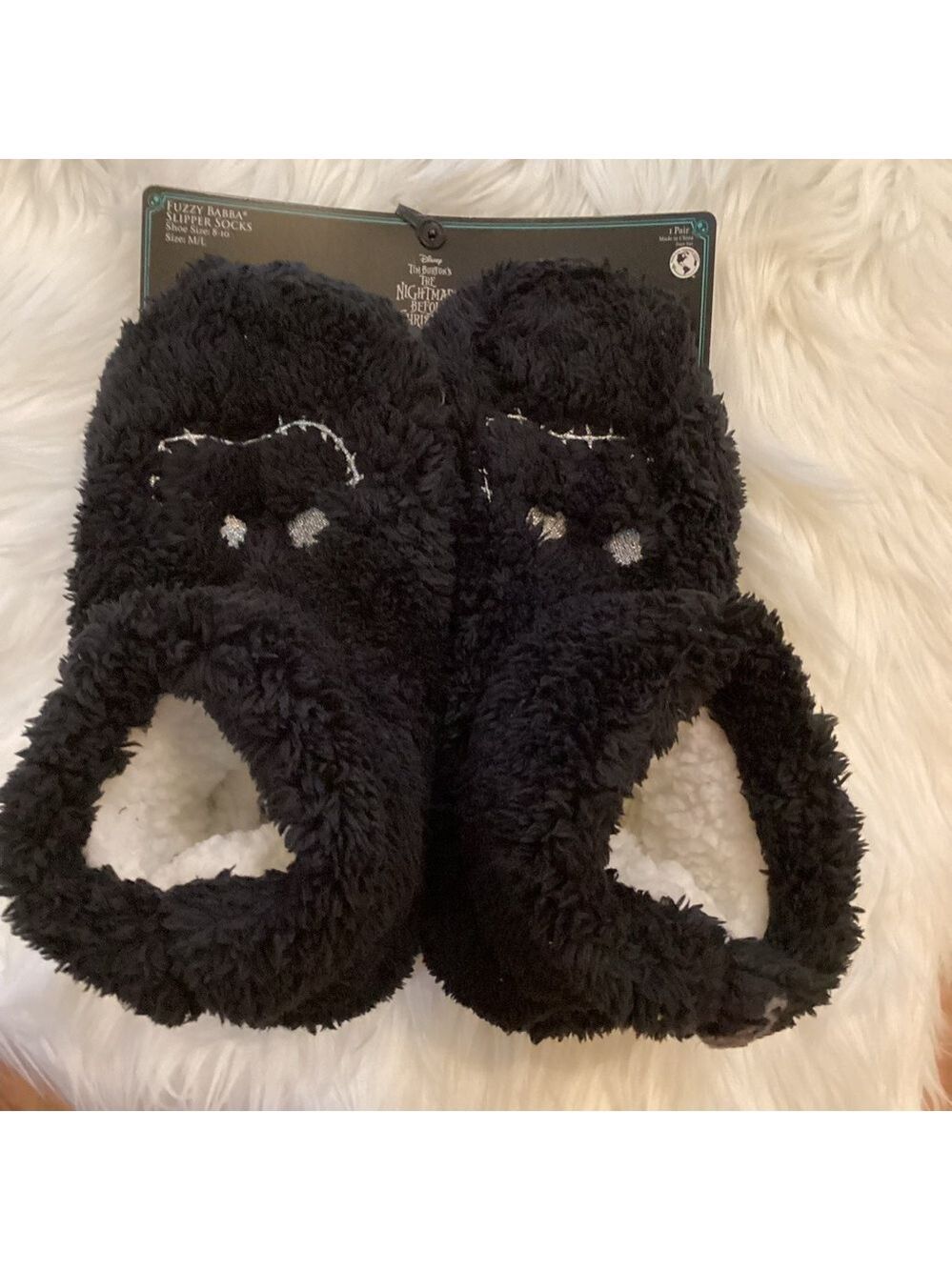DISNEY The Nightmare Before Christmas fuzzy Babba slipper socks M/L